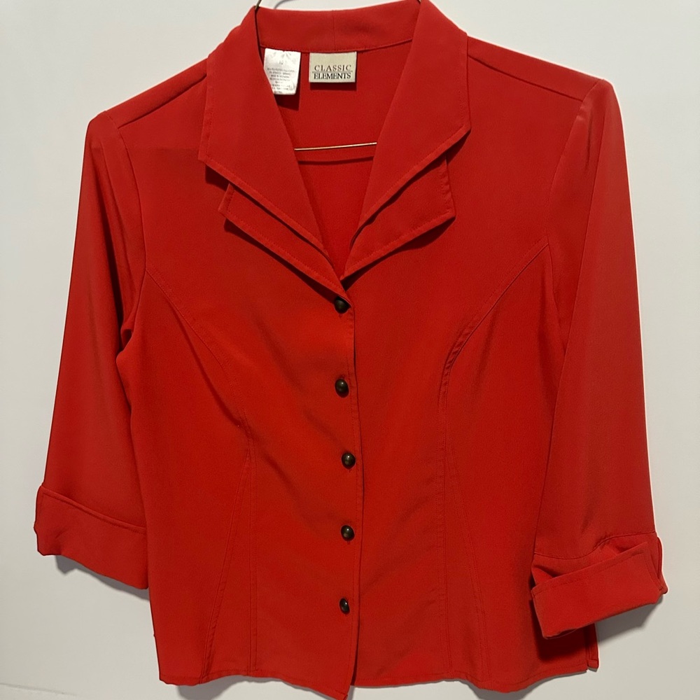 Classic Elements Scarlet Button-Up Top - image 1